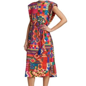 Farm Rio Summer Patches dress. NWT. large.